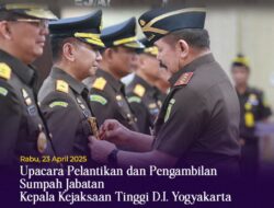 Riono Budisantoso Dilantik Jadi Kepala Kejati DIY