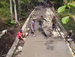Kodim 0730/Gunungkidul Kebut Pengecoran Jalan di TMMD ke-126 Candirejo