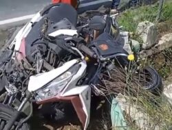 Adu Banteng di Patuk! Anggota Polri dan Pelajar Tabrakan, Terlempar ke Ladang