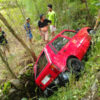 Hindari Sepeda Motor, Mobil di Semanu Terjun ke Ladang Dua Meter