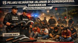 Gerak Cepat Tim Resmob Gunungkidul Amankan 15 Terduga Pelaku Kejahatan Jalanan di Gunungkidul, Kasus Masih Didalami