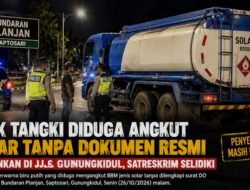Truk Tangki Diduga Angkut Solar Tanpa Dokumen Resmi Diamankan di JJLS Gunungkidul, Satreskrim Turun Tangan